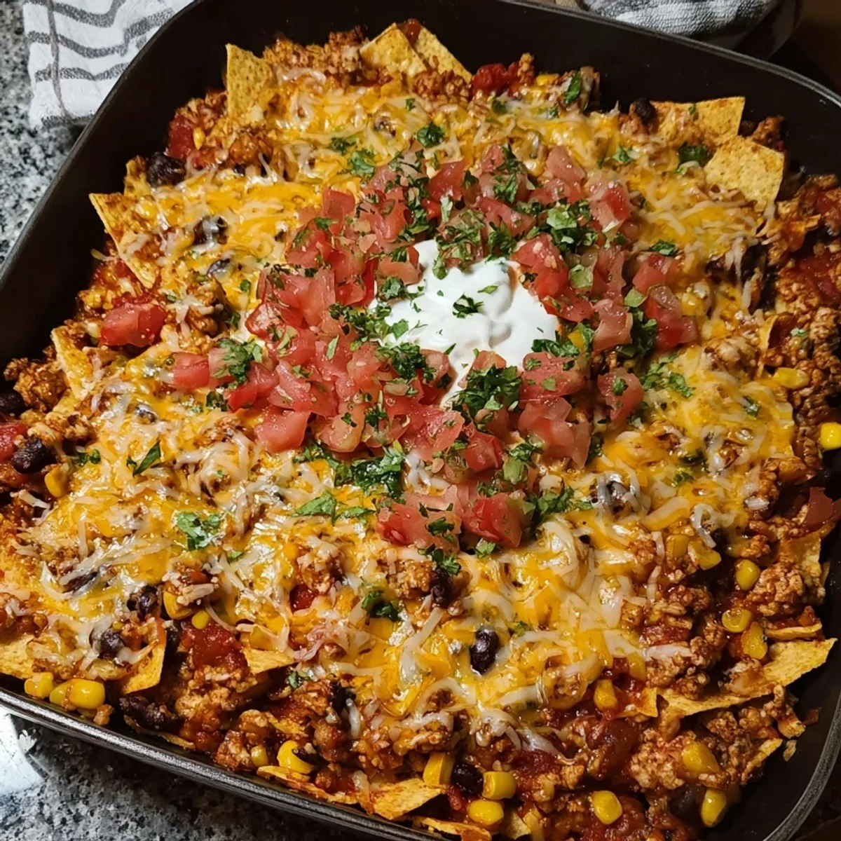 Ground Chicken Taco Casserole One-Pan Dinner