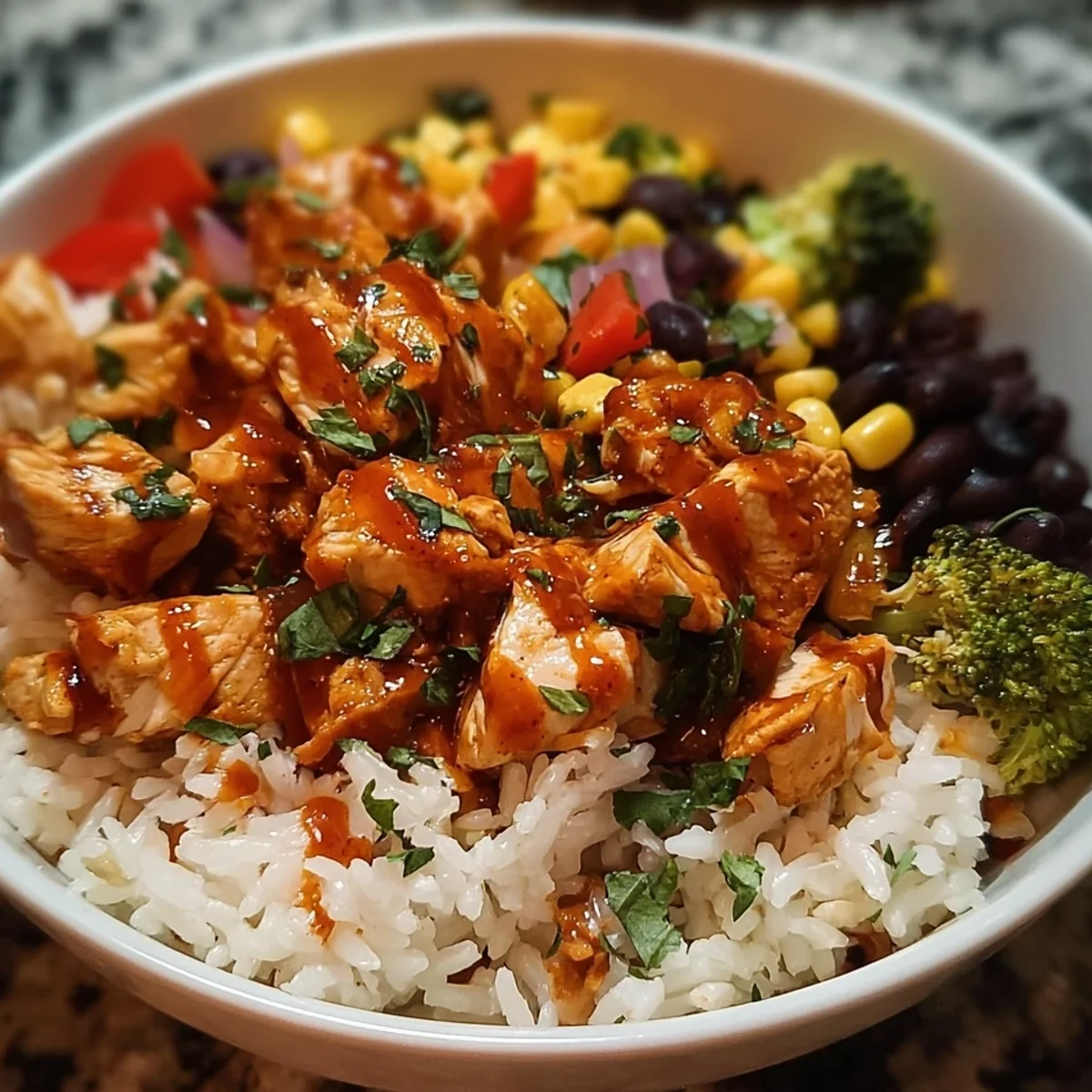 High Protein BBQ Ranch Chicken Bowl