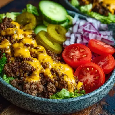 High Protein Cheeseburger Bowls Low Carb Meal Prep