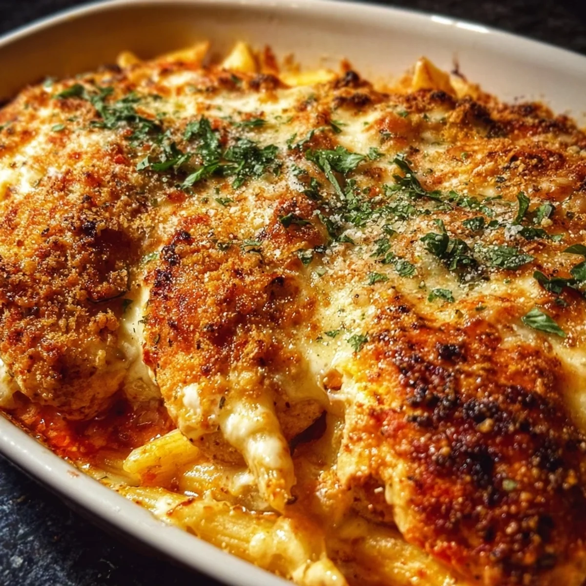 High Protein Chicken Parmesan Casserole
