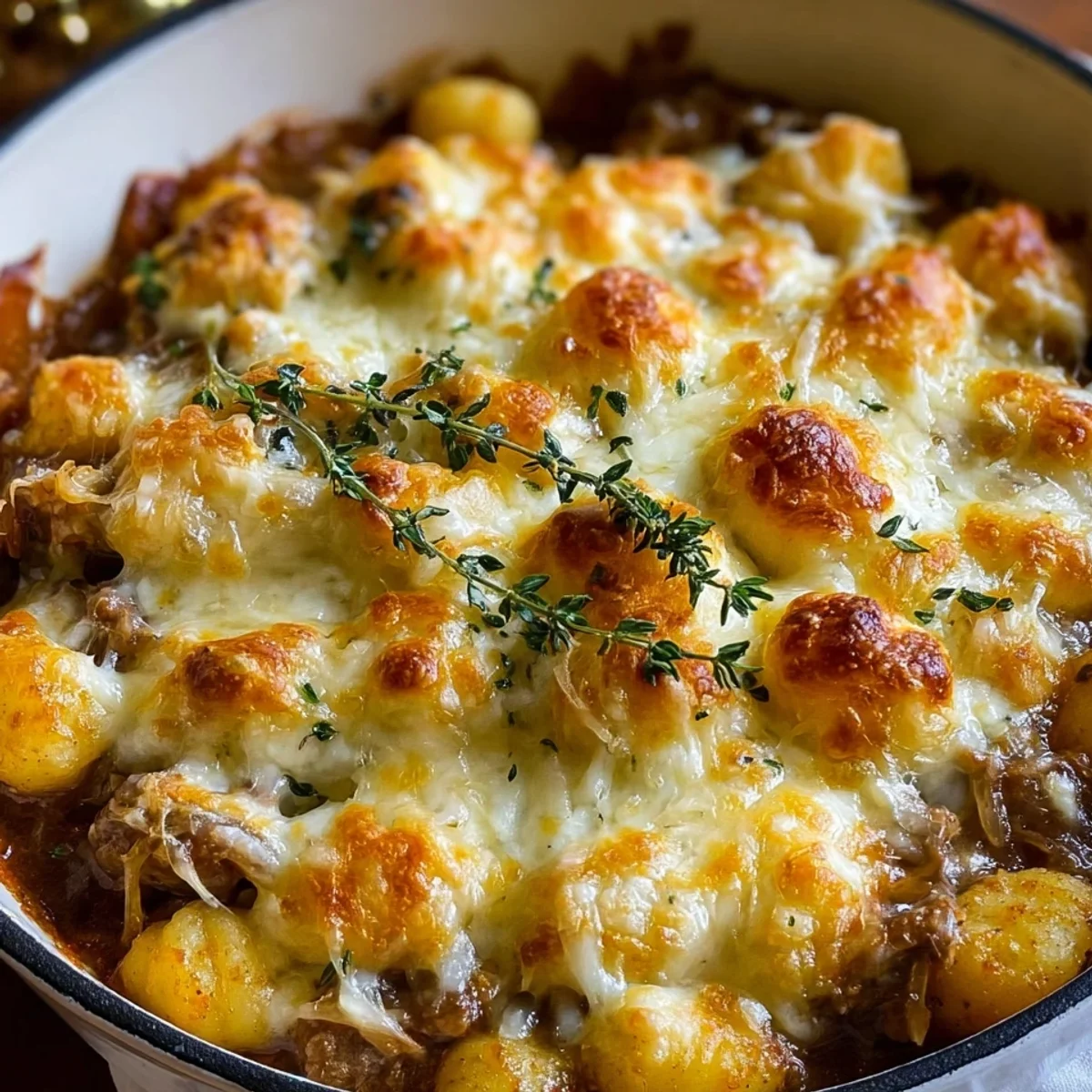 High Protein French Onion Gnocchi