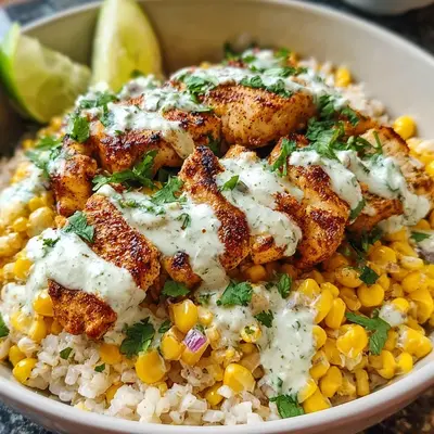 High-Protein Street Corn Chicken Bowls