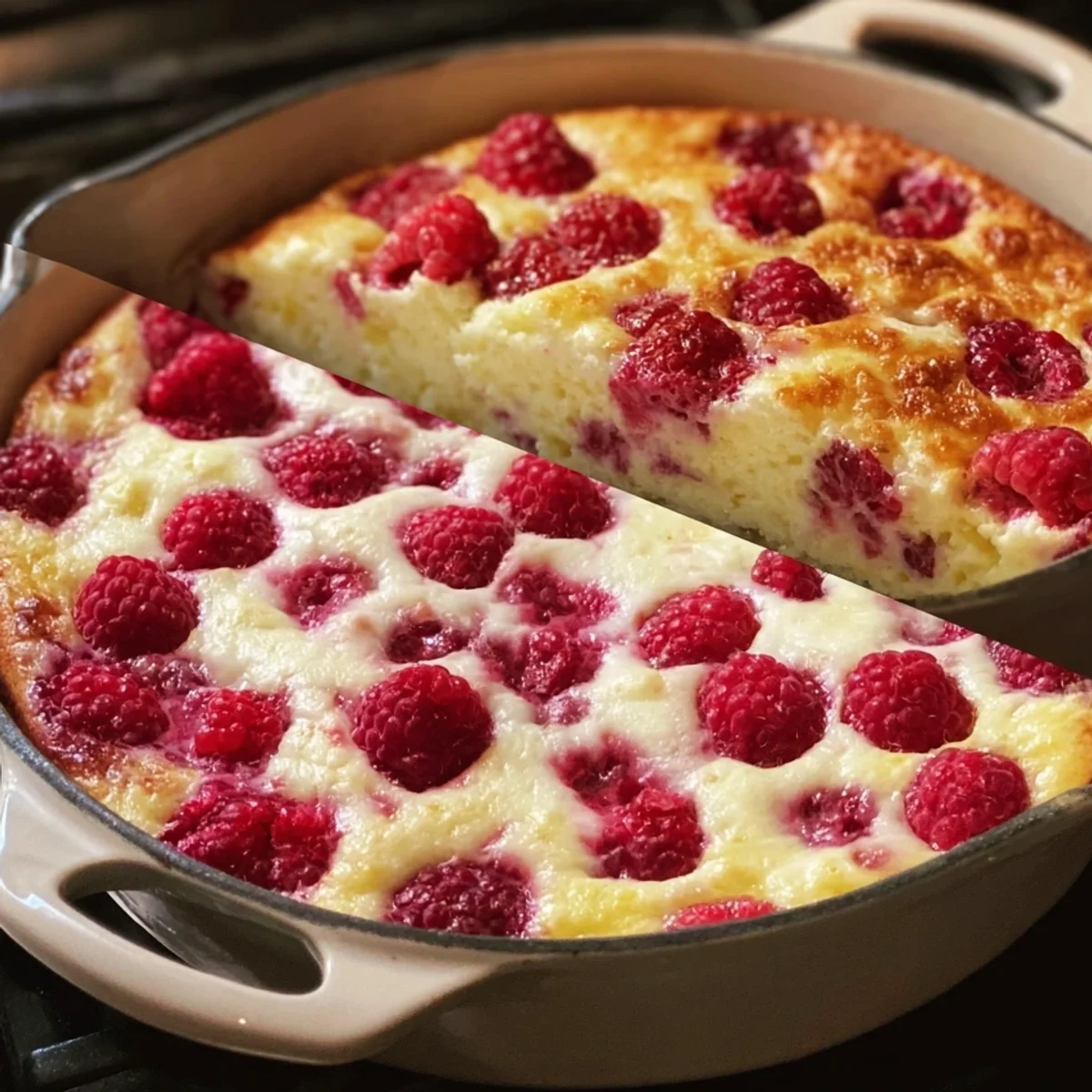 Lemon Raspberry Cottage Cheese Bake