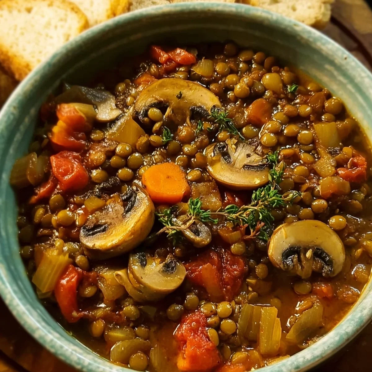 Lentil Mushroom Stew (Hearty Vegan)
