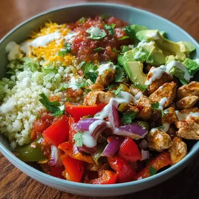 Low Carb Chicken Burrito Bowl | Keto Meal Prep