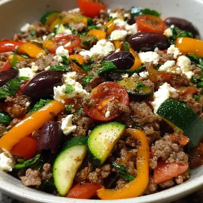 Mediterranean Ground Beef Stir Fry