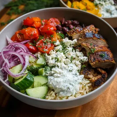 Mediterranean Gyro Bowls with Greek Toppings