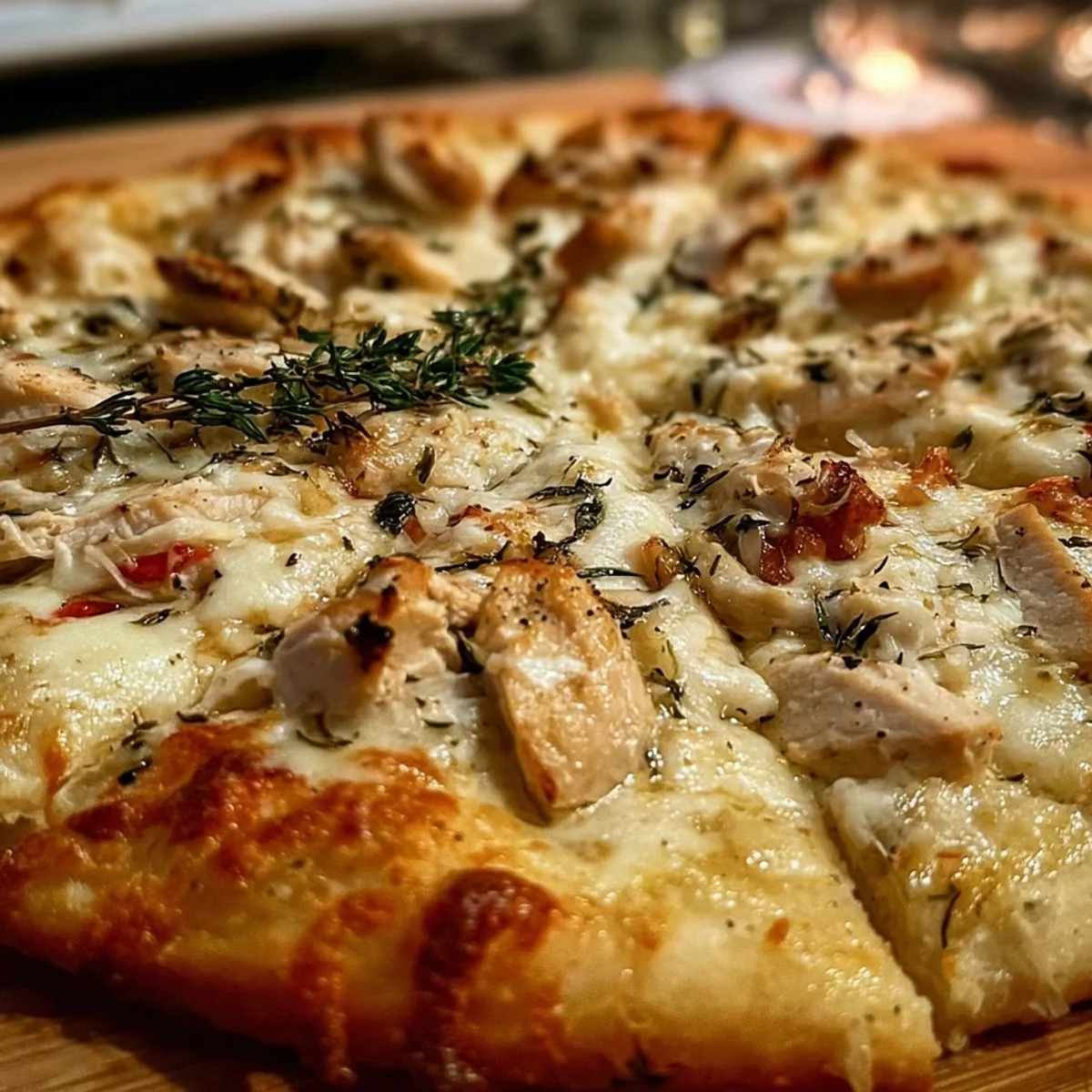 Roasted Garlic White Chicken Pizza