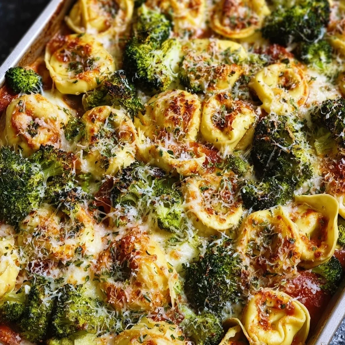 Sheet Pan Broccoli Tortellini Bake