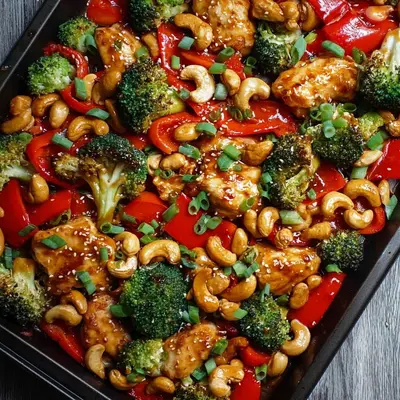Sheet Pan Cashew Chicken Meal Prep