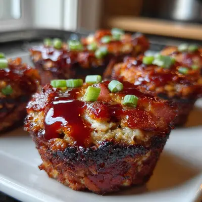 Smoky BBQ Turkey Ham Wrapped Meatloaf Cupcakes