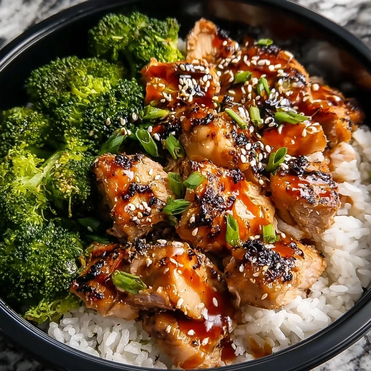 Sticky Chicken Rice Bowls for Meal Prep