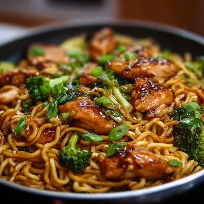 Sticky Garlic Chicken Noodles