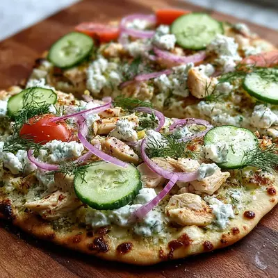 Tzatziki Chicken Naan Pizza: Quick Healthy Meal