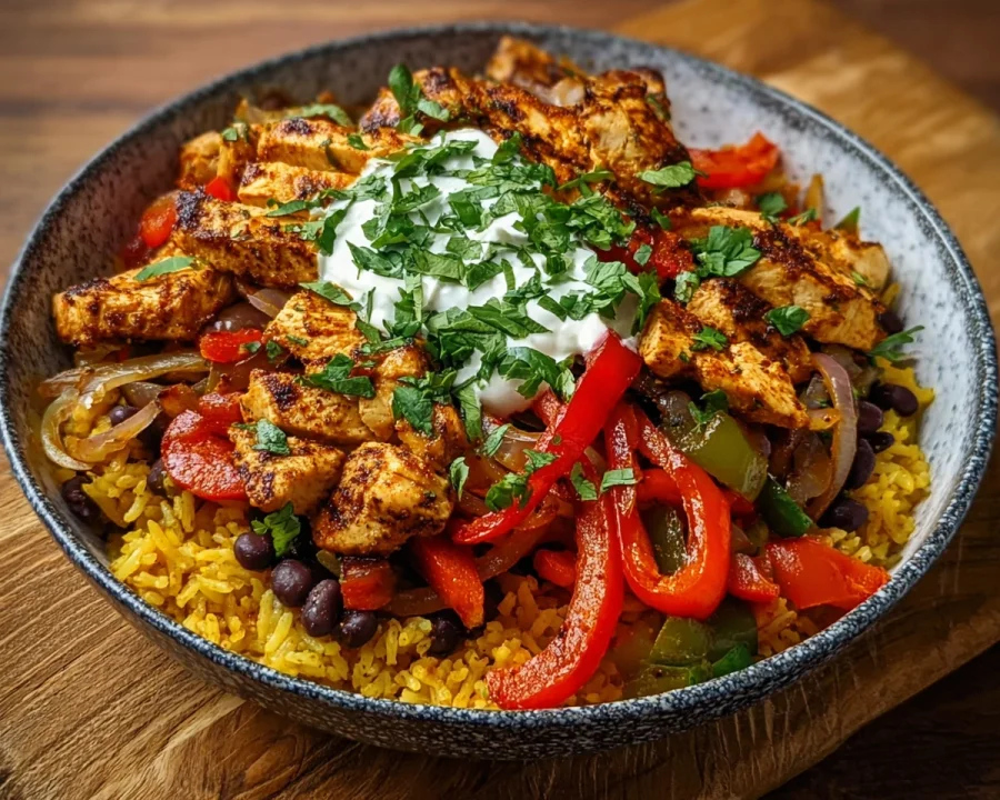 Chicken Fajita Rice Bowls | High Protein