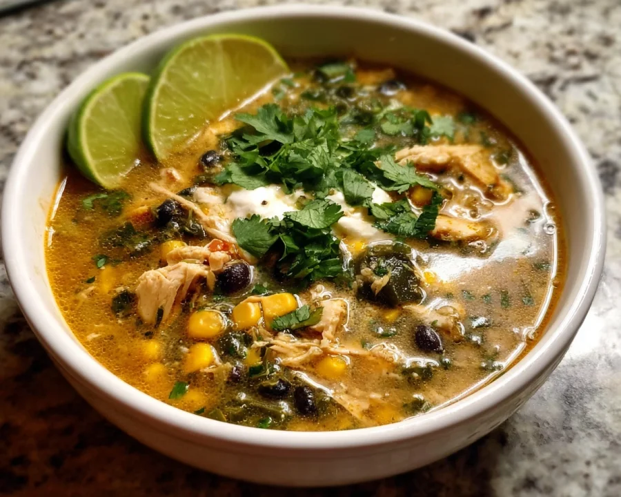Chicken Poblano Soup | High Protein Meal Prep