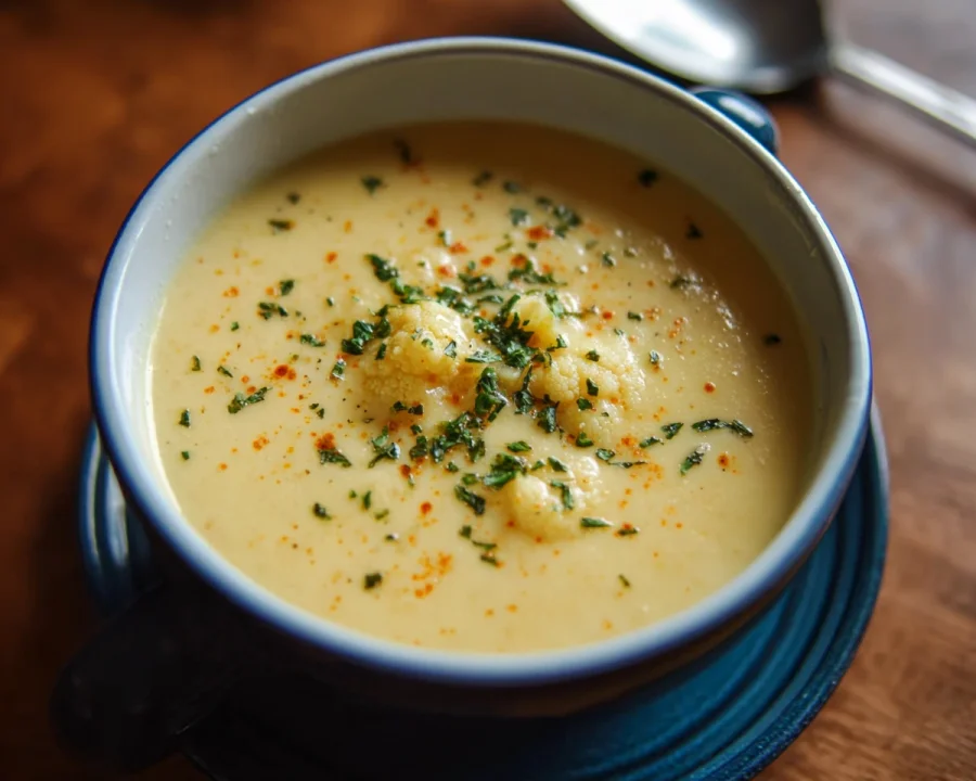 Creamy Cheddar Cauliflower Soup