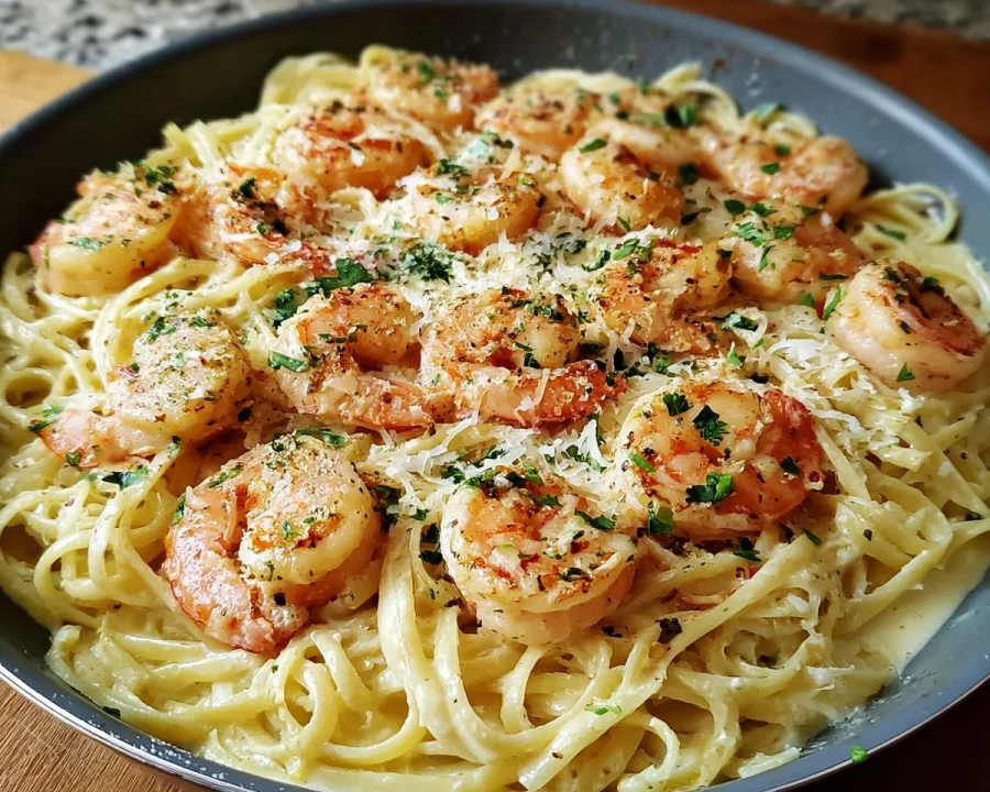 Creamy Garlic Shrimp Pasta Recipe