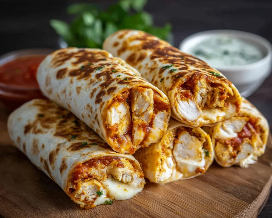 Crispy Air Fryer Chicken Mozzarella Wraps