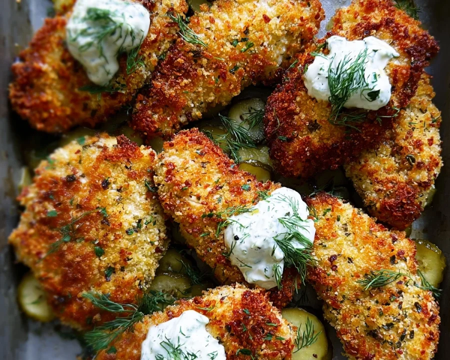 Crispy Dill Pickle Parmesan Chicken