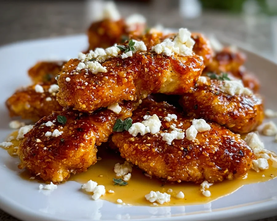 Crispy Hot Honey Feta Chicken