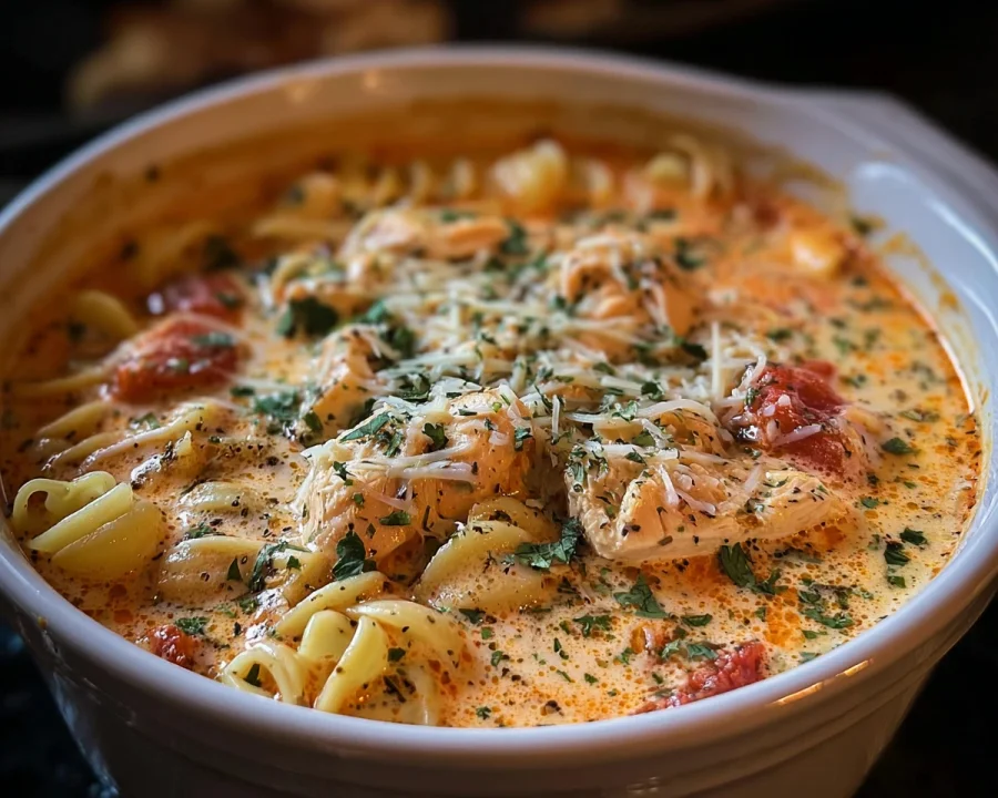 Crockpot Chicken Parmesan Soup