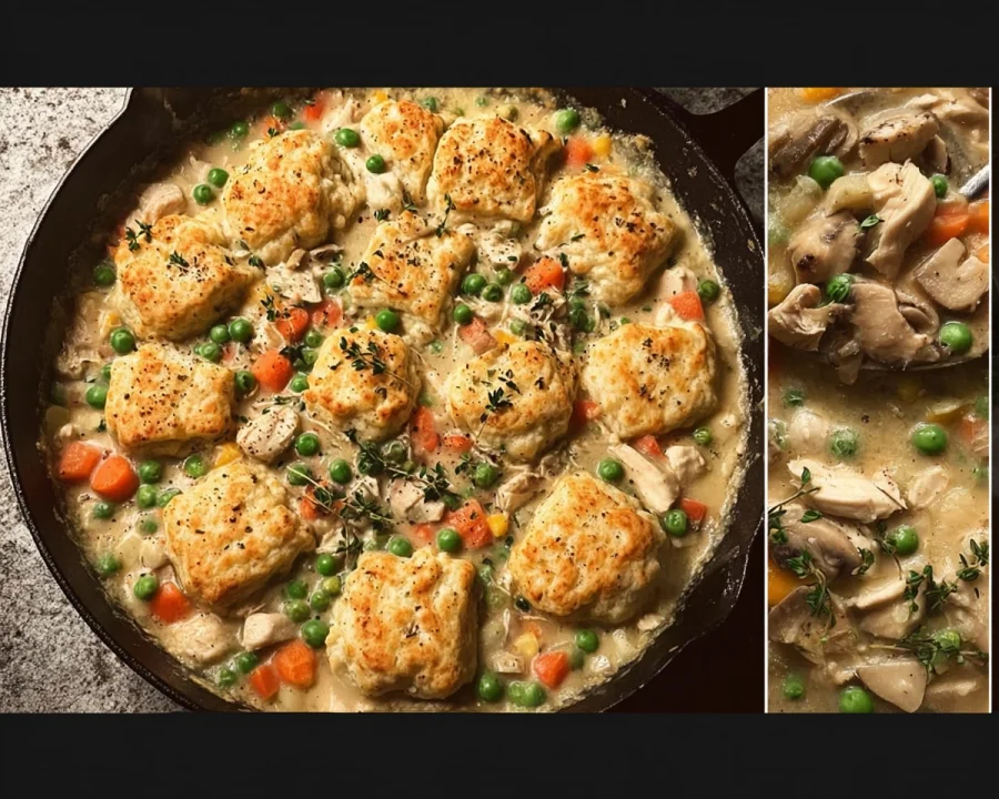 Crustless Chicken Pot Pie Skillet