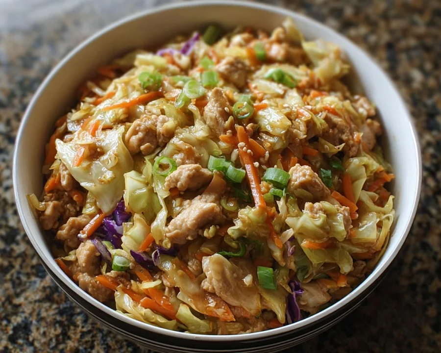 Egg Roll Bowls with Chicken & Cabbage