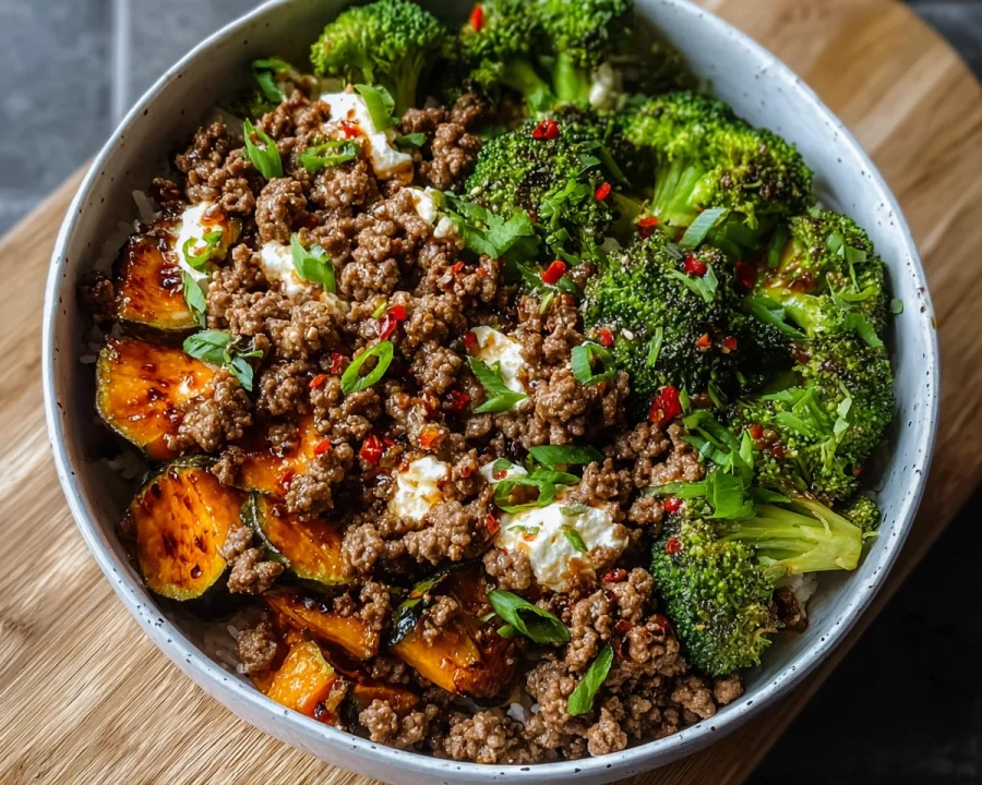 Ground Beef Hot Honey Bowl (High Protein)