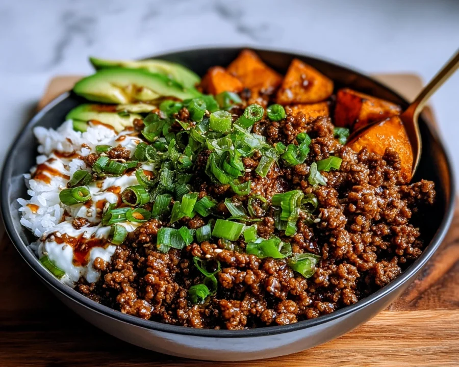 Ground Beef Hot Honey Bowl