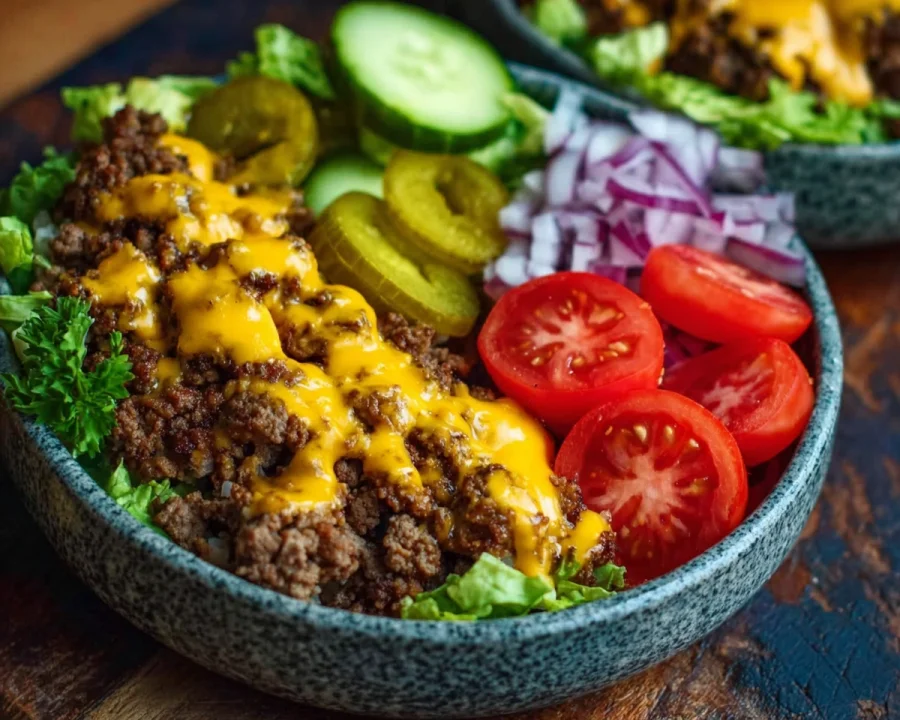 High Protein Cheeseburger Bowls Low Carb Meal Prep
