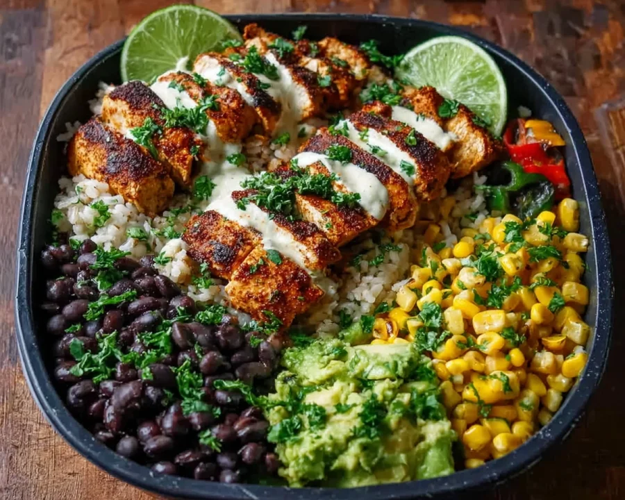 High Protein Chipotle Chicken Bowl Meal Prep