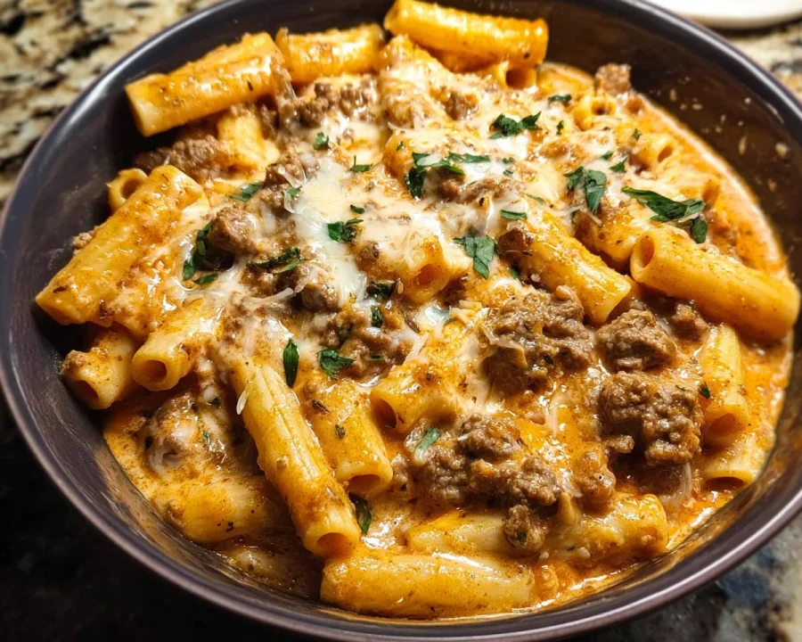 High Protein Creamy Beef Pasta
