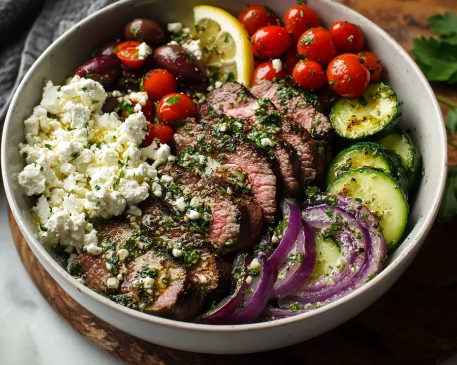 High-Protein Mediterranean Steak Bowls