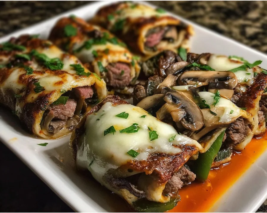 High Protein Philly Cheesesteak Roll-Ups