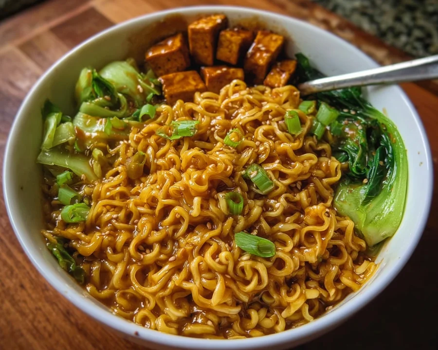 High Protein Vegan Saucy Ramen Noodles