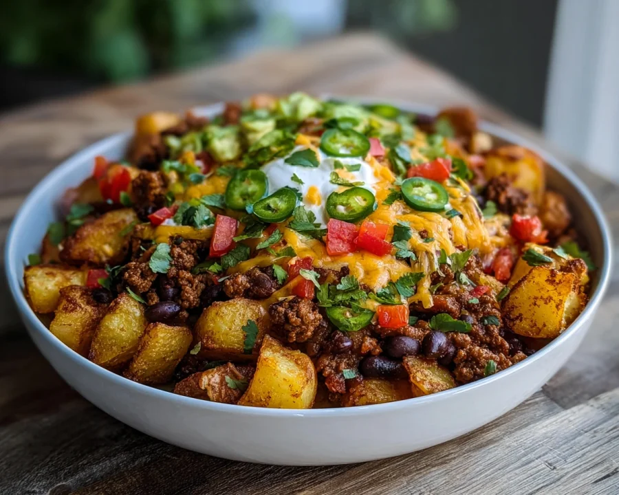 Loaded Potato Taco Bowl | High-Protein Meal Prep