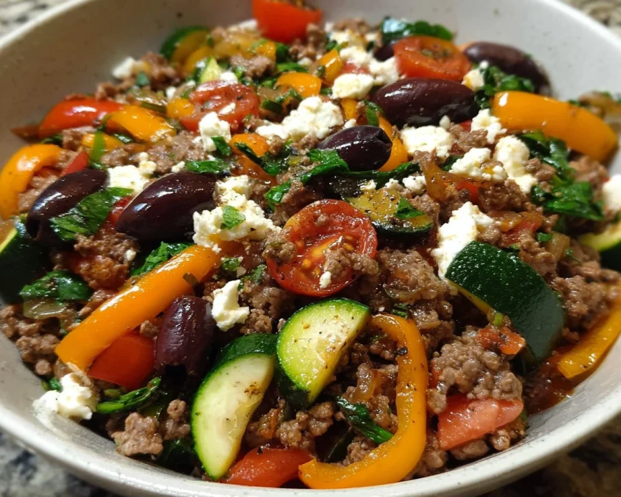 Mediterranean Ground Beef Stir Fry