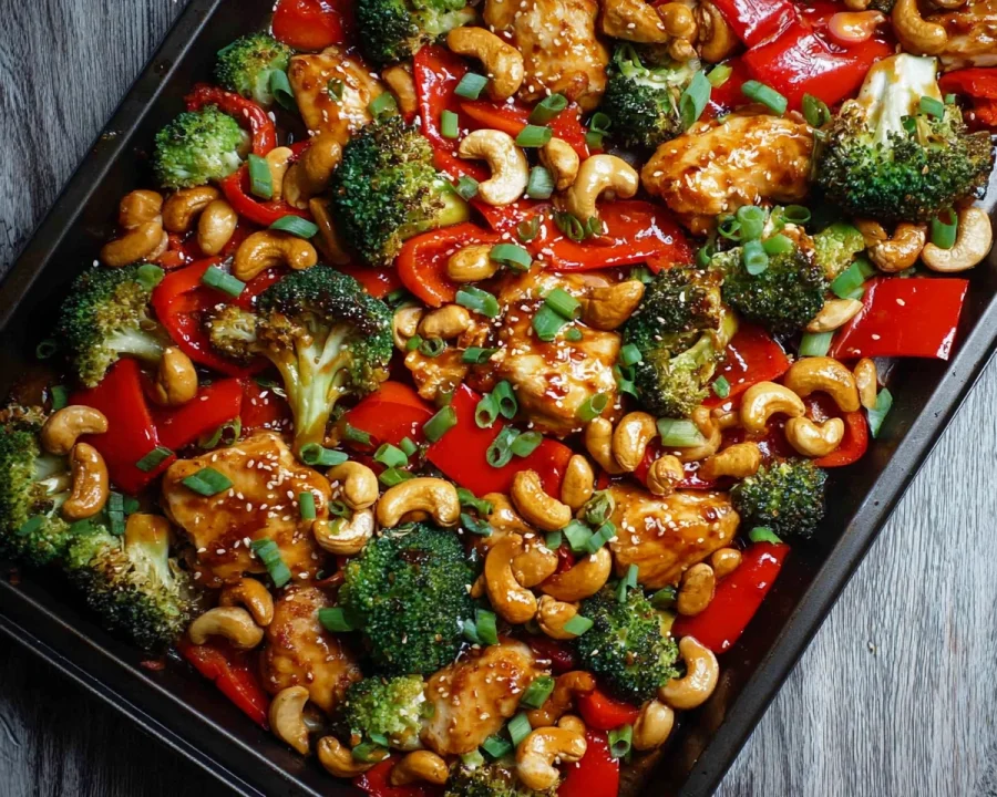Sheet Pan Cashew Chicken Meal Prep