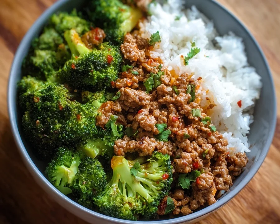Sweet & Spicy Ground Turkey Broccoli Bowls