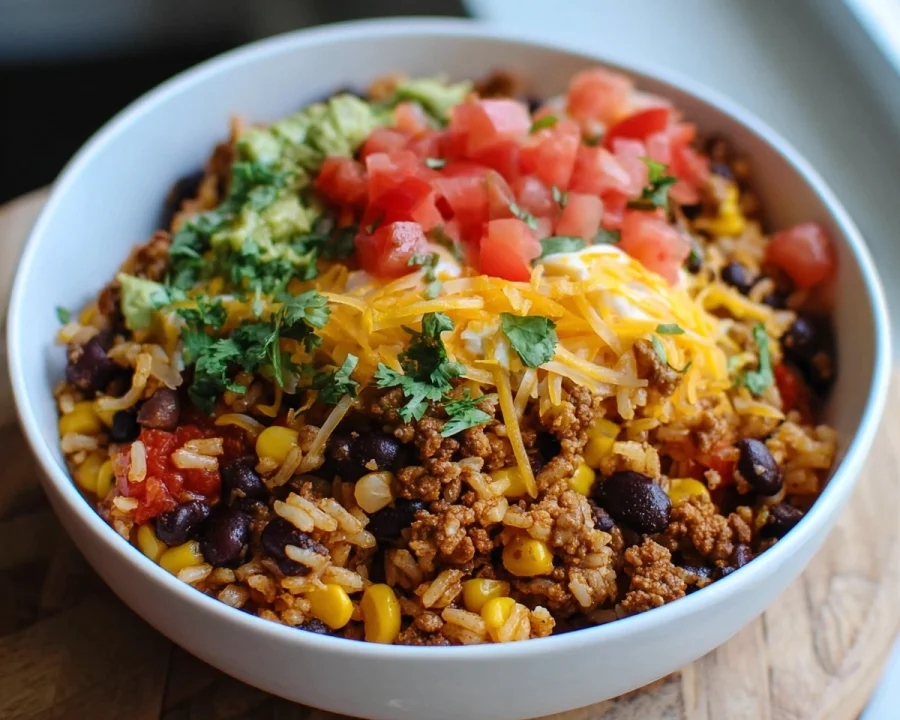 Taco Rice Bowl: Quick Weeknight Dinner