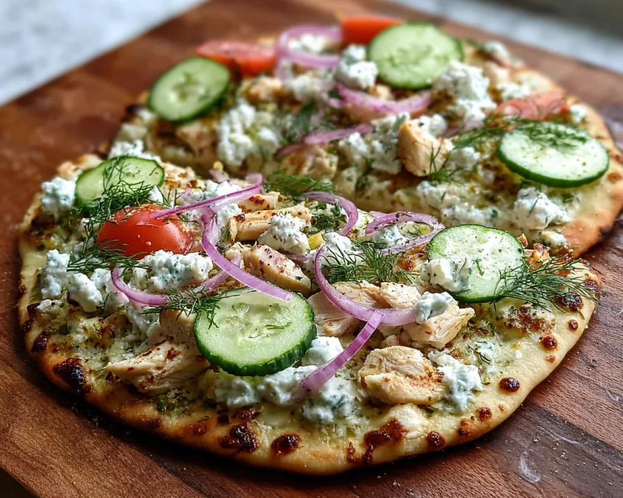 Tzatziki Chicken Naan Pizza: Quick Healthy Meal