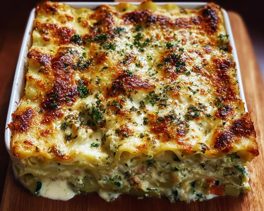 Vegetable Lasagna with White Sauce