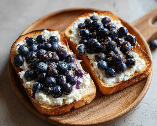 Air Fryer Blueberry Cottage Cheese Toast