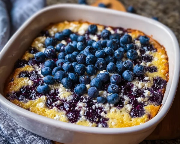 Blueberry Cottage Cheese Breakfast Bake