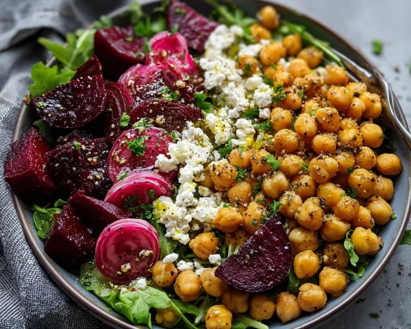 Chickpea, Beet & Feta High Protein Salad