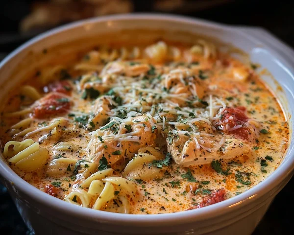 Crockpot Chicken Parmesan Soup