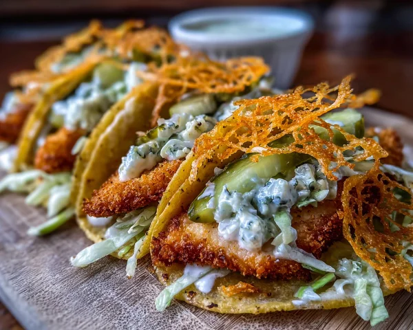 Dill Pickle Ranch Smash Chicken Tacos