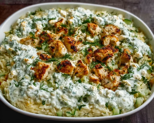 Dump-and-Bake Chicken Tzatziki Casserole