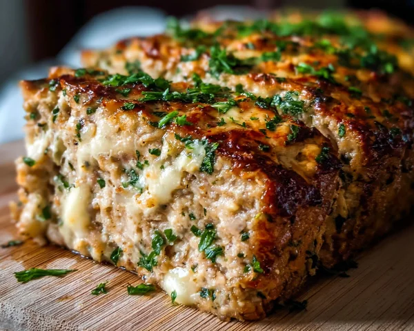Garlic Parmesan Chicken Meatloaf